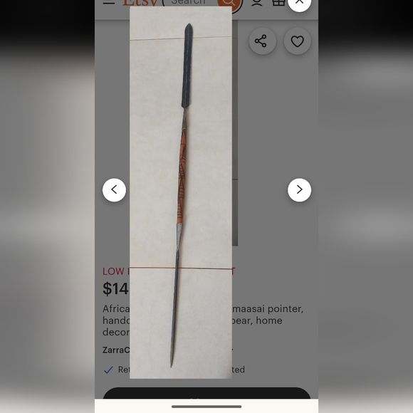 African Samburu Maasai Spear Kenyan Antique Hunting Spear - Picture 7 of 8